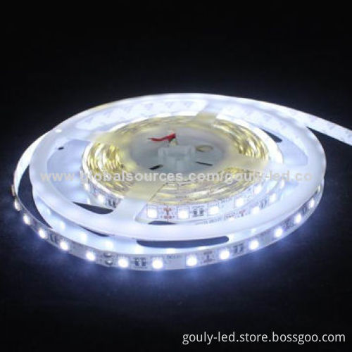 White Flexible LED Strip with 60 Pieces of 5050 SMD LEDs/Meter, 72W/12V Power Supply